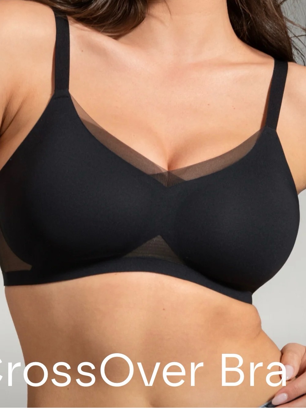 Honeylove cross over Black Seamless Wireless Bra - - Picture 5 of 5